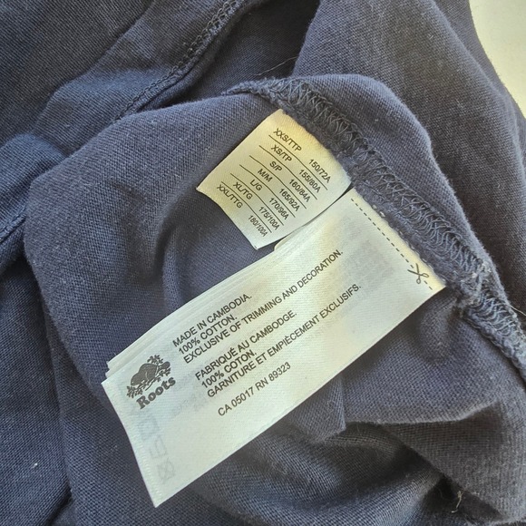 Roots Athletics Canada Long Sleeve T Shirt Beaver Graphic Navy Blue XS TP - Picture 8 of 9